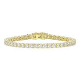 LADIES TENNIS BRACELET 5.00CT ROUND DIAMOND 14K YELLOW GOLD